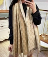 Cachecol Echarpe Cashmere Gucci Bege Italiana