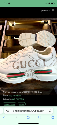 Tênis Gucci Rhyton Couro Legítimo Italiana na internet