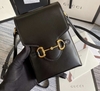 Bolsa Gucci Horsebit 1955 Mini Preta Italiana