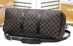 Mala Keepall 50 Bandouliere Damier Ebene Italiana - Romaly Grifes Bolsas