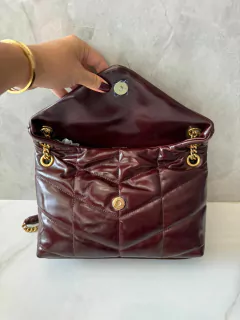 Bolsa YSL Loulou Puffer Bordô Italiana - loja online