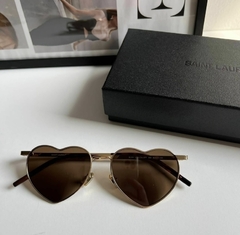 Óculos YSL Coração Marrom com Dourado