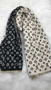 Echarpe Louis Vuitton Monogram Preto e Branco Italiana