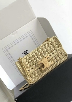 Bolsa Celine Ráfia Palha Pequena Italiana