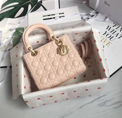 Bolsa Lady Dior Média Salmão Italiana - comprar online
