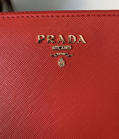 Carteira de Couro Saffiano Vermelha Italiana - comprar online