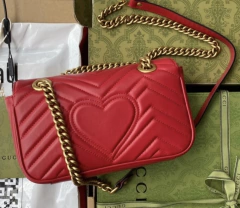 Bolsa Gucci Marmont Mini Shoulder Vermelho Italiana - loja online