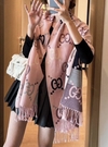 Cachecol Echarpe Cashmere Gucci Rosa Italiana
