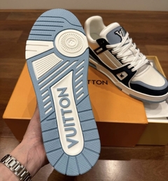 Tênis Louis Vuitton Trainer Branco E Azul Italiana - comprar online