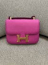 Bolsa Hermes Constance Pink com Dourado 24 Italiana