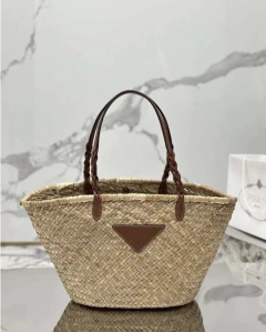 Bolsa Prada Em Palha Italiana