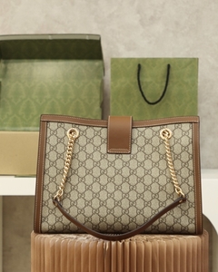 Bolsa Gucci Padlock Shoulder Média GG e Marrom Italiana na internet