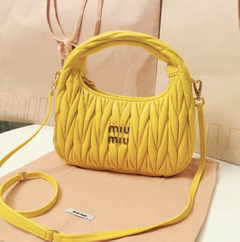 Bolsa Miu Miu Wander Amarela Italiana