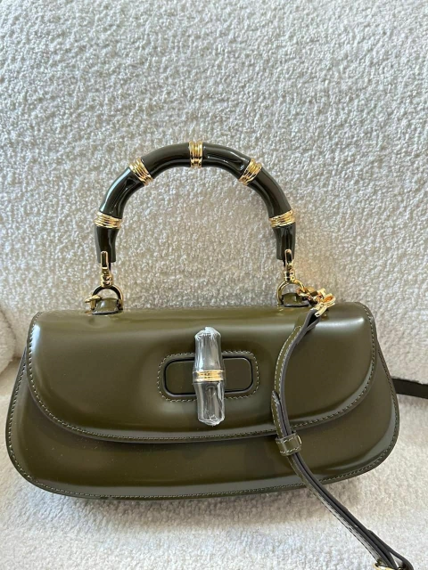 Bolsa Gucci Bamboo Diva Média Verde Italiana - comprar online