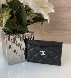Porta Cartão Chanel Caviar Preto Italiana - comprar online