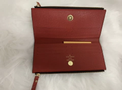 Carteira Louis Vuitton Adele Zíper Duplo Vermelho Italiana - comprar online