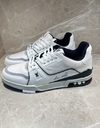 Tênis Louis Vuitton Trainer Branco E Azul Masculino Italiana