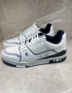 Tênis Louis Vuitton Trainer Branco E Azul Masculino Italiana