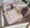 Bolsa Lady Dior Mini Rosa Perolado Italiana
