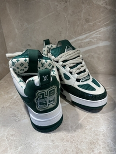Tênis Louis Vuitton Trainer Verde E Branco Italiana - comprar online
