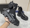 Bota Monolith Couro e Nylon Preta Italiana