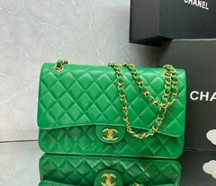Bolsa Chanel 2.55 Clássica Jumbo Lambskin Verde Italiana