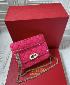 Bolsa VLTN Rockstud Spike Mini Pink Italiana