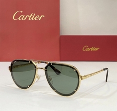 Óculos de Sol Santos de Cartier Verde e Dourado Italiana