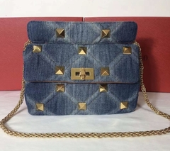 Bolsa VLTN Roman Stud Jeans Italiana