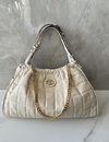 Bolsa Tote Média Gucci Deco Branca Italiana