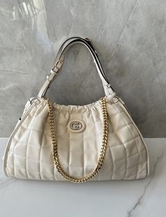 Bolsa Tote Média Gucci Deco Branca Italiana