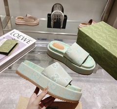 Sandália Plataforma Gucci Verde Italiana