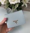 Carteira Prada de Couro Saffiano Azul Pequena Italiana