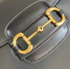 Bolsa Gucci Horsebit 1955 Pequena Transversal Preta Italiana - loja online