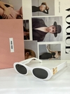 Óculos Miu Miu Branco Com Dourado Italiana