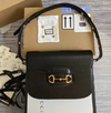 Bolsa Gucci Horsebit 1955 Pequena Transversal Preta Italiana