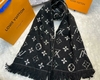 Cachecol Louis Vuitton Preto com Prata Italiana