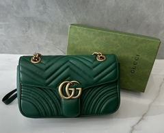 Bolsa Gucci Marmont Pequena Shoulder Verde Italiana - comprar online
