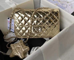 Bolsa Chanel Mini & Porta Moeda De Estrela Dourada Italiana