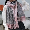 Echarpe Gucci Lã Dupla Face Rosa e Cinza Chumbo Italiana