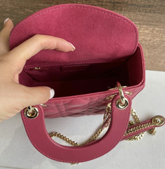 Bolsa Lady Dior Mini Vinho Italiana - Romaly Grifes Bolsas