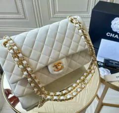 Bolsa Chanel 2.55 Clássica Lambskin Branca Italiana