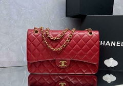 Bolsa Chanel 2.55 Clássica Jumbo Lambskin Vinho Italiana