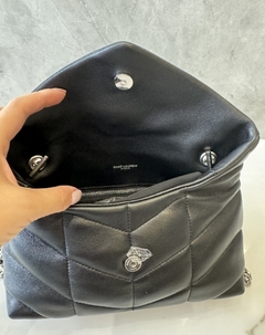 Bolsa YSL Loulou Puffer Toy Preta Com Prata Italiana - Romaly Grifes Bolsas
