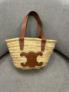 Bolsa Celine Cesta Triomphe Em Ráfia Pequena Italiana - comprar online