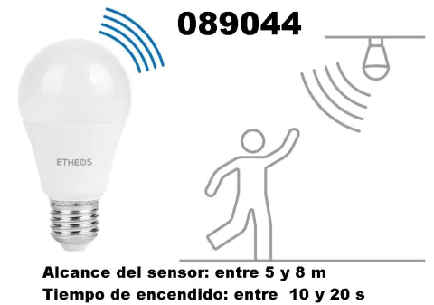 Lámpara led 9 W con sensor de movimiento