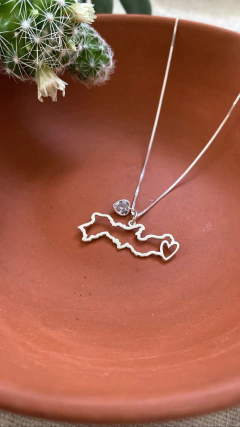 Colar Mapa de Pernambuco com coração de zircônia - comprar online