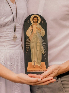 Ícone Jesus Misericordioso (borda arredondada)