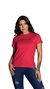 CAMISETA BÁSICA FEM - ROSA/DOURADO SILKADA