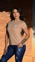 CAMISETA FEM - BEGE BORDADA na internet
